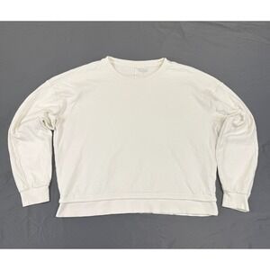 Athleta Sundown Sweatshirt 2.0 Cream Off-White Relaxed Fit Pullover Women Medium